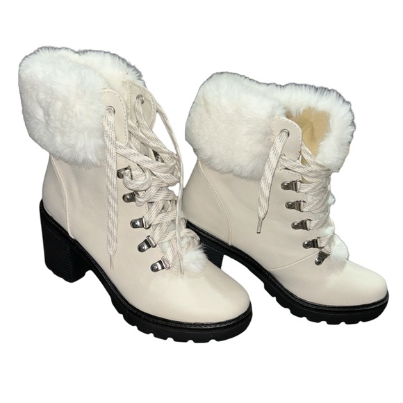 ESPRIT Women’s Ember Ivory Leather Boots - Picture 1 of 2